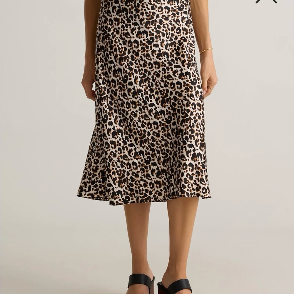 NWOT Quince Leopard Midi Skirt